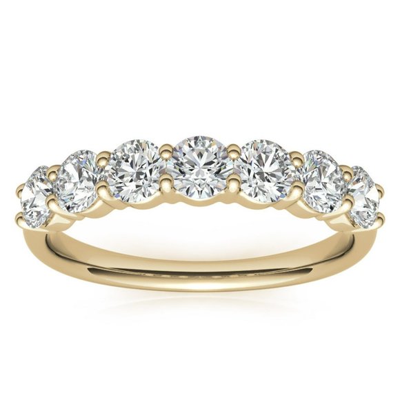 7-Stone Round Moissanite Shared-Prong Ring (3.5mm, 0.15ct) - Picture 12 of 16